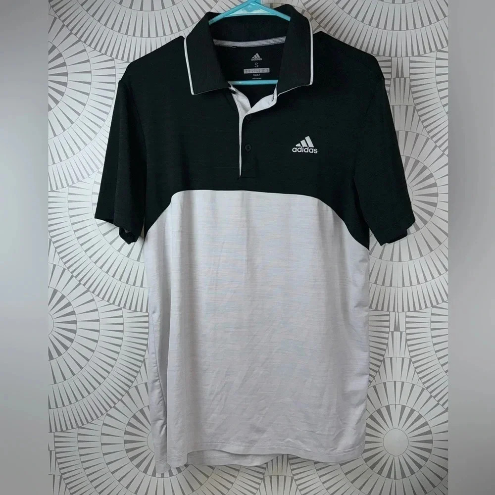 Adidas Men’s Short Sleeve Polo Shirt Small‎ Black/White